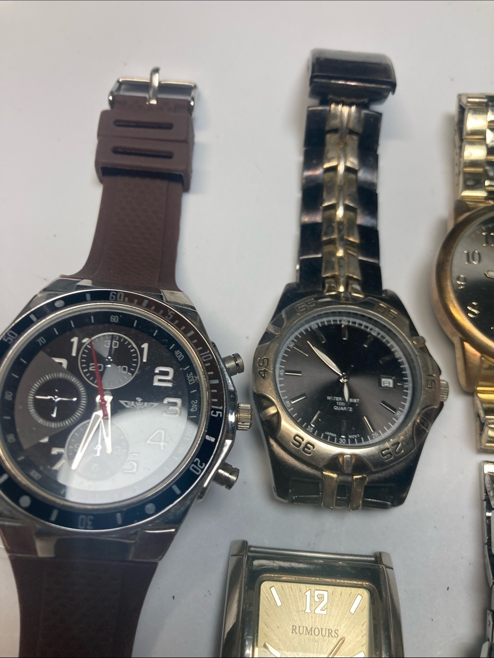 Untested watch lot, Assorted Men’s Wristwatch, Black, Gold, Green, Purple Dials - Picture 3 of 7